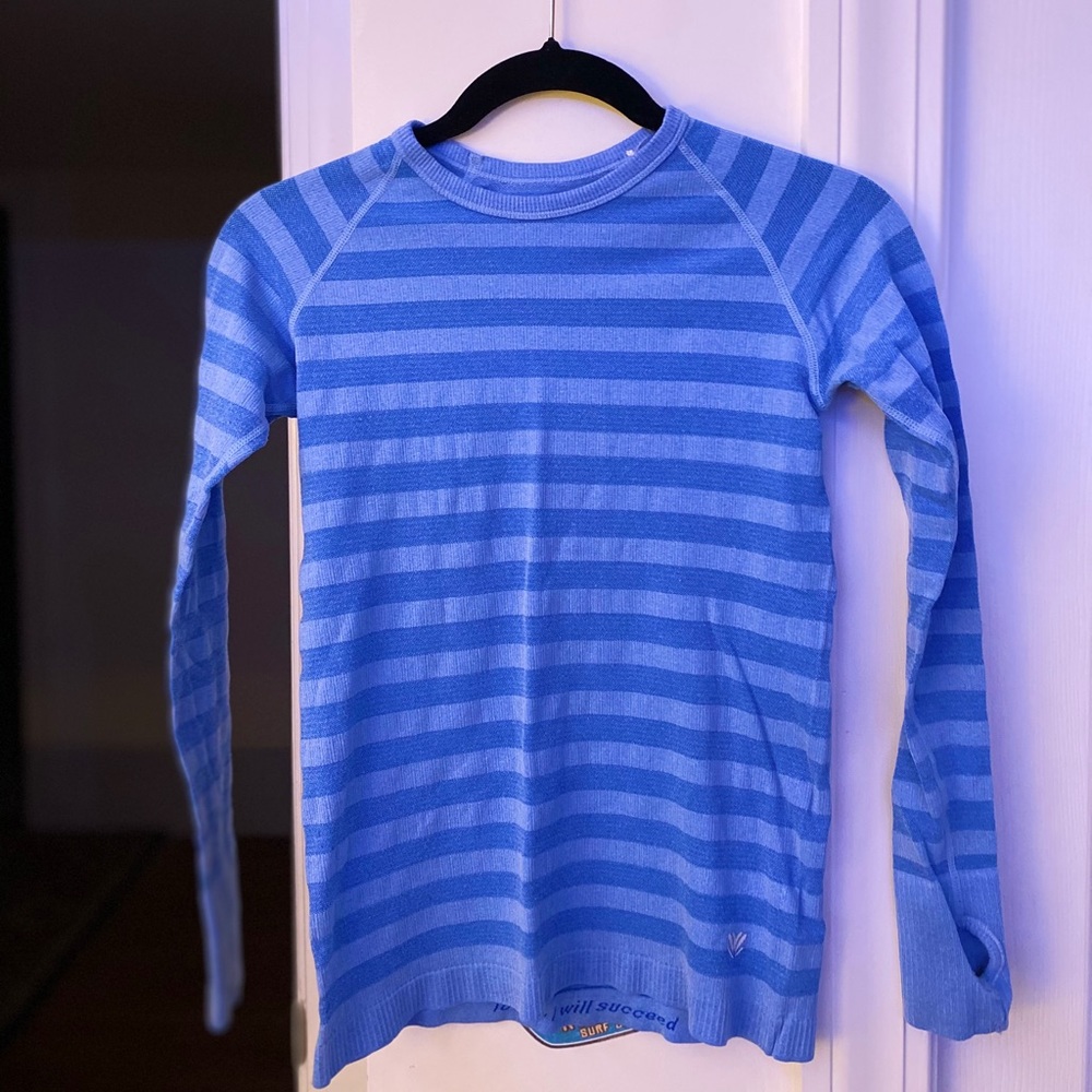 Blue Striped Athletic Top